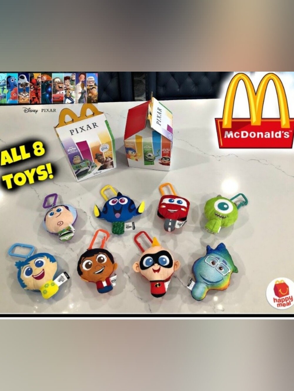 2020 McDonald's Happy Meal Toy Disney Pixar Buzz, SOUL, NEMO, Jack Lot of 4~ New